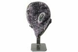 Amethyst Geode Section on Metal Stand - Great Color #171737-3